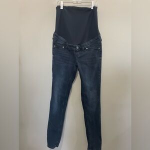 Pre Owned H&M Maternity Skinny High Rib Dark Blue Jeans Size 6 Maternity